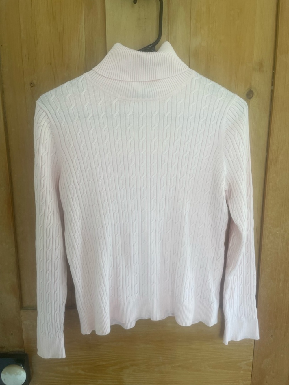 Talbots Light Pink Cable Knit Turtleneck Sweater